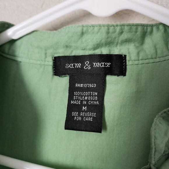 SAM‎ & MAX x VINTAGE y2k green babydoll ruffle tie waist top size M - Picture 6 of 7